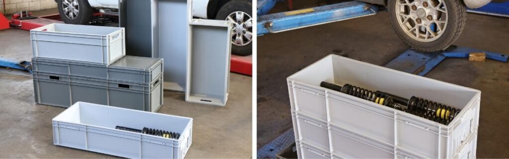 Langwerpig, foodproof en zwaar belastbaar: onze stapelbakken in 1000 x 400 mm