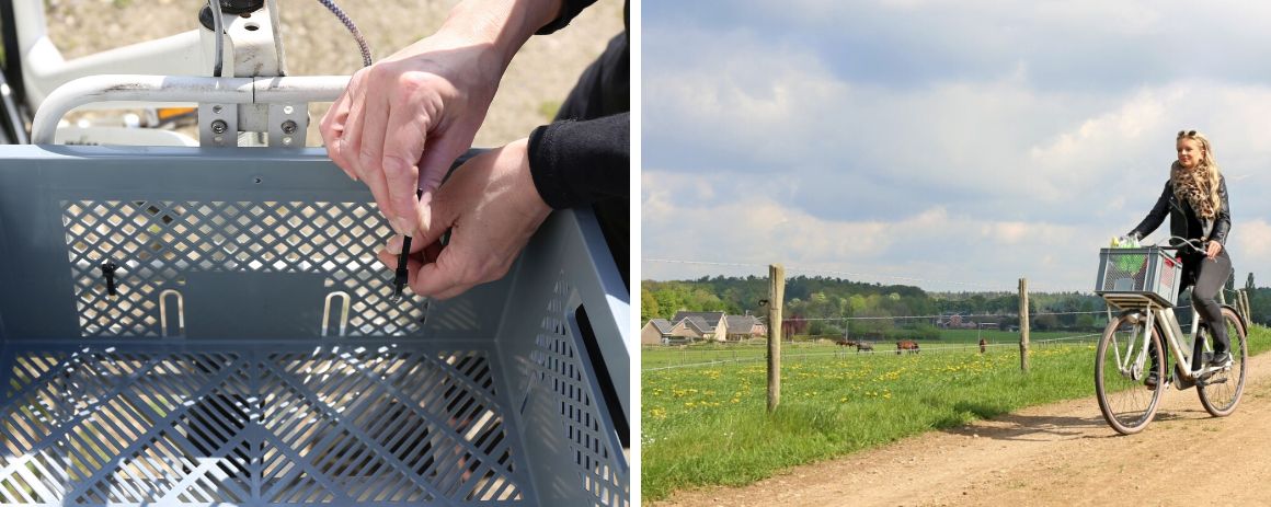 Industrieel product origineel toegepast: zwaar belastbare fietskratten - Transoplastshop